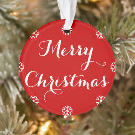 Aangepaste naam Elegant Script Merry KerstRed Ornament