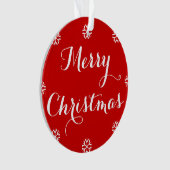 Aangepaste naam Elegant Script Merry KerstRed Ornament (voorkant)