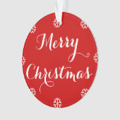 Aangepaste naam Elegant Script Merry KerstRed Ornament (voorkant)