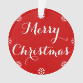 Aangepaste naam Elegant Script Merry KerstRed Ornament (voorkant)