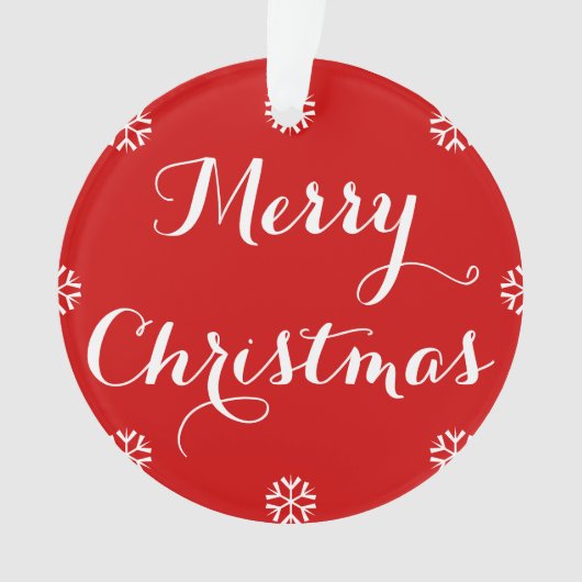 Aangepaste naam Elegant Script Merry KerstRed Ornament (voorkant)
