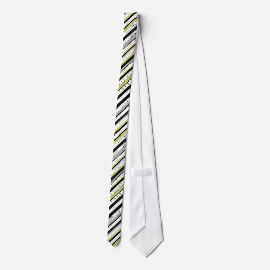 aangepaste naam elegant strips stropdas (Achterkant)