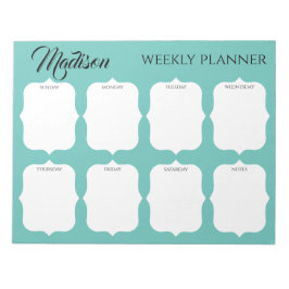 Aangepaste naam Elegant Weekly Planner Notitieblok