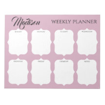 Aangepaste naam Elegant Weekly Planner Notitieblok