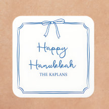 Aangepaste Naam Elegante Blauwe Bow Hanukkah GIft