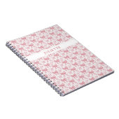 Aangepaste Naam Elegante Bloemen Blush Roze Bogen Notitieboek (Rechterzijde)
