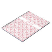 Aangepaste Naam Elegante Bloemen Blush Roze Bogen Notitieboek (Linkerzijde)