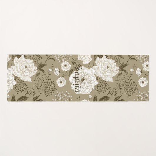 aangepaste naam Elegante  Floral Yoga Mat (Voorkant (horizontaal))