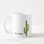 Aangepaste naam Elegante groene cactus Koffiemok (Links)