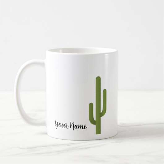 Aangepaste naam Elegante groene cactus Koffiemok (Links)