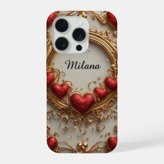 Aangepaste naam Elegante Koninklijke Romantische G iPhone Hoesje (Achterkant)