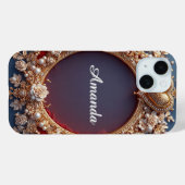 Aangepaste naam Elegante Parel Hart Gloed ✨ Romant Case-Mate iPhone Case (Achterkant (horizontaal))