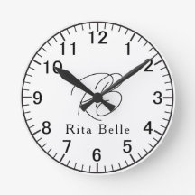 Aangepaste naam Elegante ronde wandklok decoratie