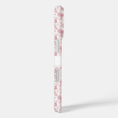 Aangepaste naam Elegante vintage bloemige roze str Case-Mate iPhone Case (Achterkant / Rechts)