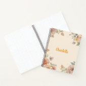 Aangepaste naam elegante vintage bloemmotief  notitieboek (Binnen)