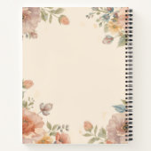 Aangepaste naam elegante vintage bloemmotief  notitieboek (Achterkant)