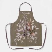 Aangepaste naam Elegante Vrouwelijke Waterverf Blo Schort (Voorkant)