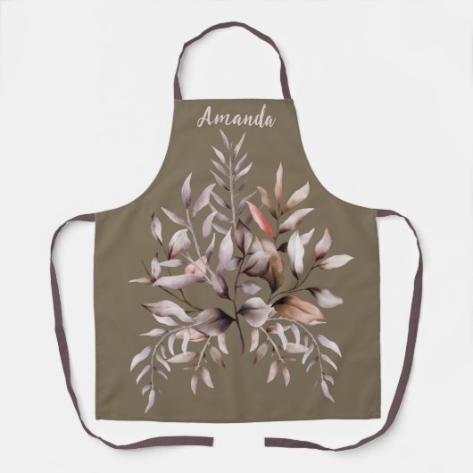Aangepaste naam Elegante Vrouwelijke Waterverf Blo Schort (Voorkant)