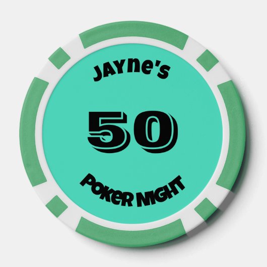 Aangepaste naam Emerald Green Poker Chips (Achterkant)