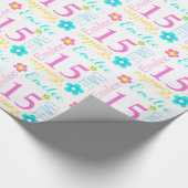 Aangepaste naam Emilee-leeftijd 15-jarig omslag Cadeaupapier (Hoek)