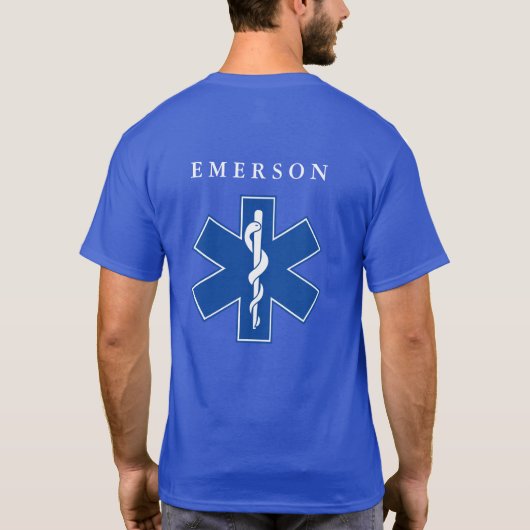 Aangepaste naam EMS/EMT Medic T-shirt (Achterkant)