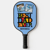Aangepaste naam en 2 foto's BESTE DAD OOIT Pickleball Paddle (Voorkant)