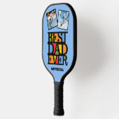 Aangepaste naam en 2 foto's BESTE DAD OOIT Pickleball Paddle (Links)