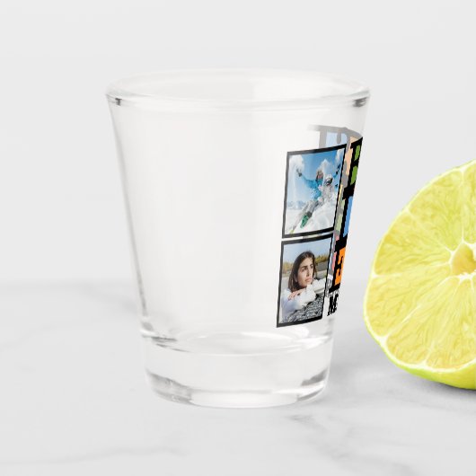 Aangepaste naam en 2 foto's BESTE DAD OOIT Shot Glas (Links)