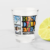 Aangepaste naam en 2 foto's BESTE DAD OOIT Shot Glas (Voorkant)