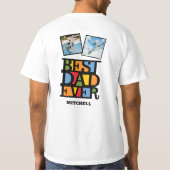 Aangepaste naam en 2 foto's BESTE DAD OOIT T-shirt (Achterkant)