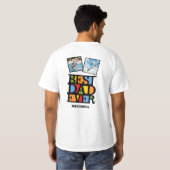 Aangepaste naam en 2 foto's BESTE DAD OOIT T-shirt (Achterkant volledig)