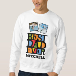 Aangepaste naam en 2 foto's BESTE DAD OOIT Trui