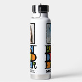 Aangepaste naam en 2 foto's BESTE DAD OOIT Waterfles (Rechts)