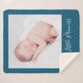 Aangepaste naam en aangepast fotoblauw sherpa deken (Voorkant (horizontaal))