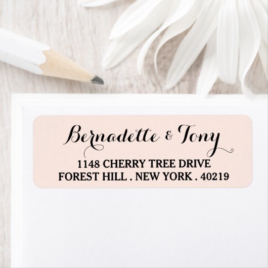 Aangepaste naam en adres voor stijlvol script etiket (Insitu)