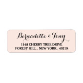 Aangepaste naam en adres voor stijlvol script etiket (Voorkant)