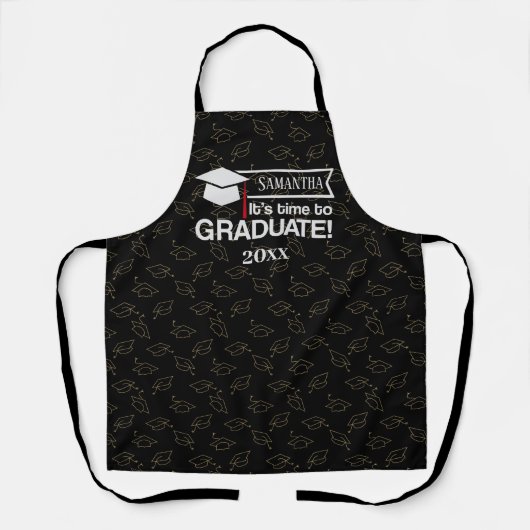 Aangepaste naam en Afstuderen cadeaubon Schort (Voorkant)