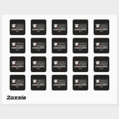 Aangepaste naam en Afstuderen cadeauvierkant teken Vierkante Sticker (Vel)