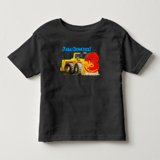 Aangepaste naam en Age Boy's Giant Yellow Digger 3 Kinder Shirts