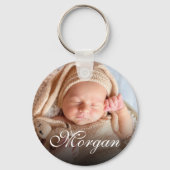 Aangepaste naam en Baby  lesscript voor foto's Sleutelhanger (Achterkant)