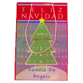 Aangepaste naam en bericht "Feliz Navidad" Medium Cadeauzakje (Achterkant)