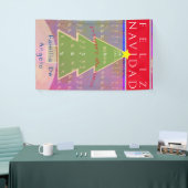 Aangepaste naam en bericht "Feliz Navidad" Spandoek (Beurs)