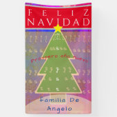 Aangepaste naam en bericht "Feliz Navidad" Spandoek (Verticaal)