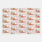 Aangepaste naam en boodschap voor kerstmis inpakpapier vel (Voorkant 3)