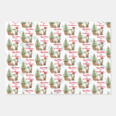 Aangepaste naam en boodschap voor kerstmis inpakpapier vel (Voorkant 3)