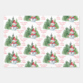 Aangepaste naam en boodschap voor kerstmis inpakpapier vel (Voorkant 2)