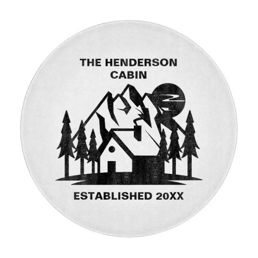 Aangepaste naam en datum Cabine en bergen Snijplank (Voorkant)