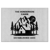 Aangepaste naam en datum Cabine en bergen Snijplank (Voorkant)