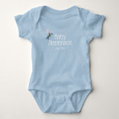 Aangepaste naam en datum Genderneutrale Baby-badpa Romper (Voorkant)
