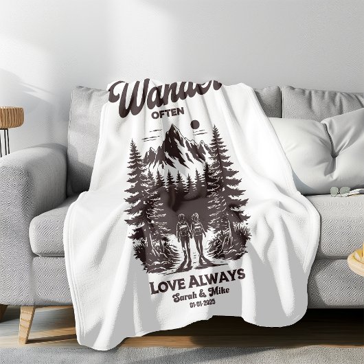 Aangepaste naam en datum huwelijkscadeau, geperson sherpa deken